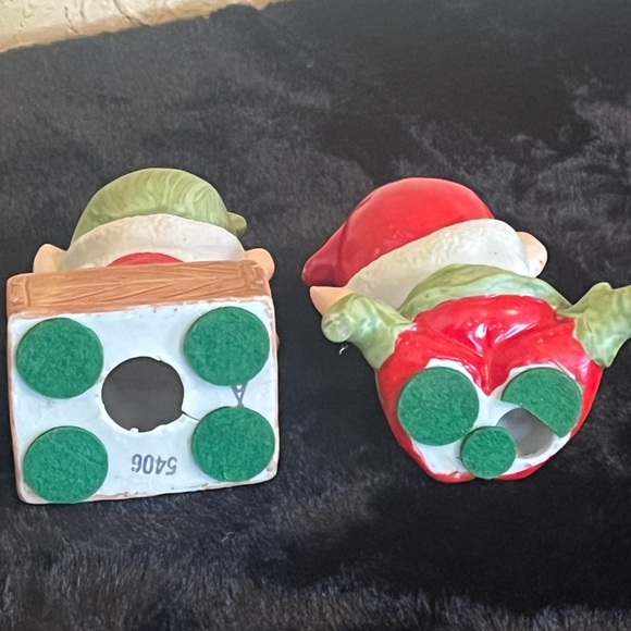 Vintage Homco Christmas Elf Elves Figurines Gnomes Ceramic Set Of 2 #5406 - Picture 5 of 12